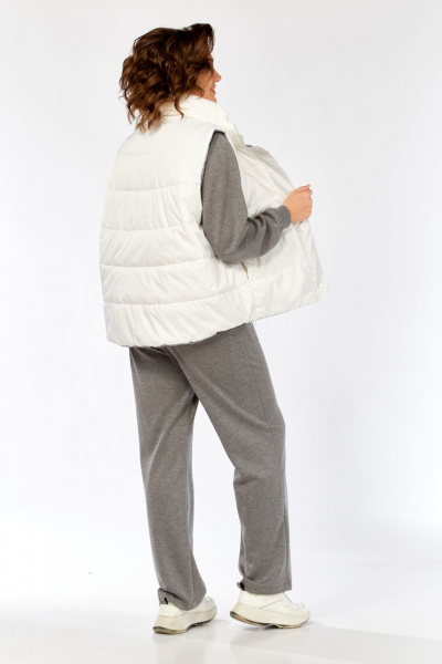 Брюки, джемпер, жилет Диомант 2150 серый-белый - фото 5