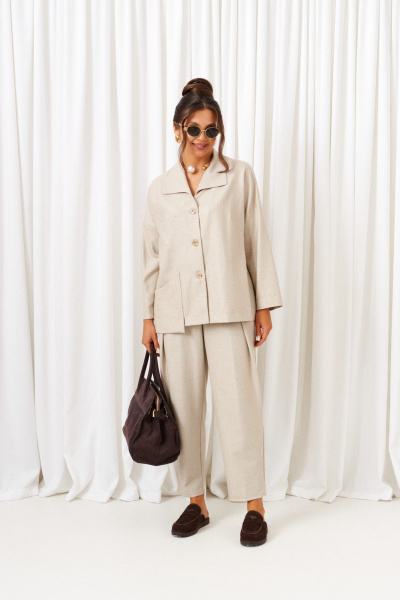 Брюки, рубашка Beautiful&Free 6421 бежевый - фото 1