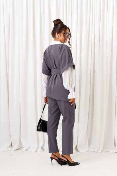 Блуза, брюки, жилет Beautiful&Free 6436 графит - фото 6