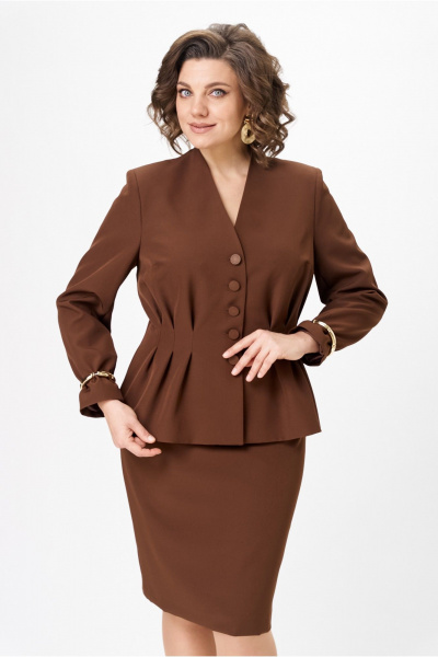 Жакет, юбка Vilena 1055 шоколад - фото 7