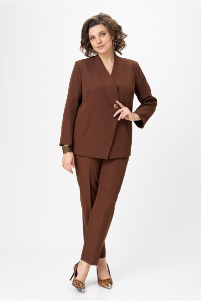 Брюки, жакет Vilena 1092 шоколад - фото 10