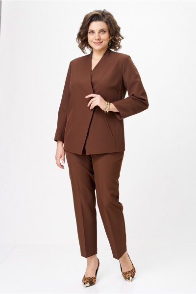 Брюки, жакет Vilena 1092 шоколад - фото 7