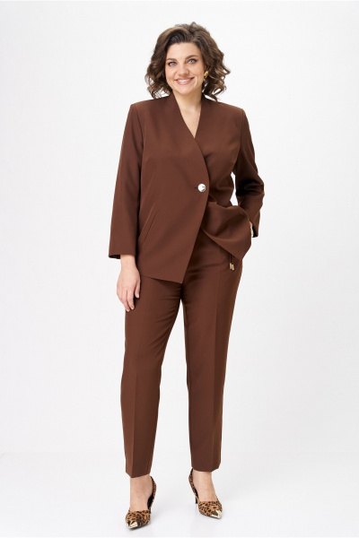 Брюки, жакет Vilena 1092 шоколад - фото 6