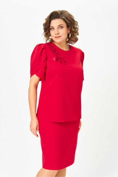 Блуза, юбка Vilena 1143 красный - фото 12
