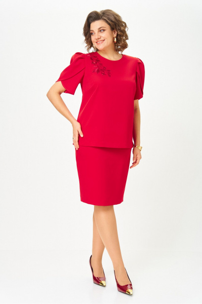 Блуза, юбка Vilena 1143 красный - фото 8