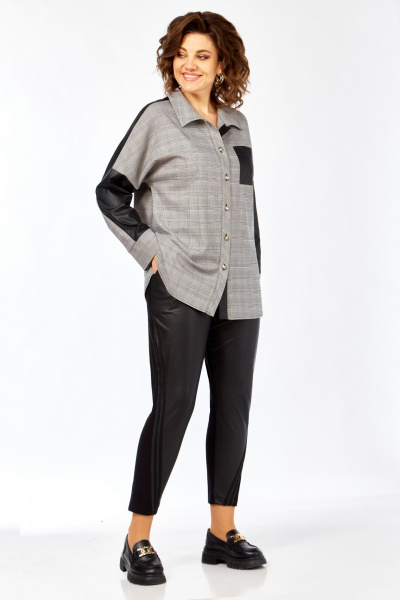 Блуза Matini 4.1545/1 клетка_черный - фото 8