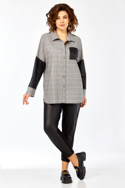 Блуза Matini 4.1545/1 клетка_черный - фото 5