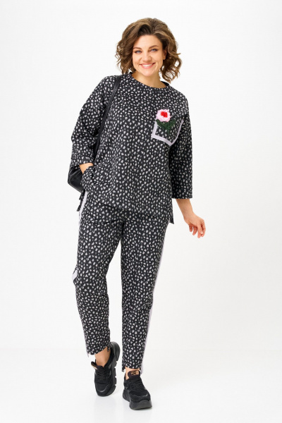 Брюки, джемпер Michel chic 1447 черный_лео - фото 1