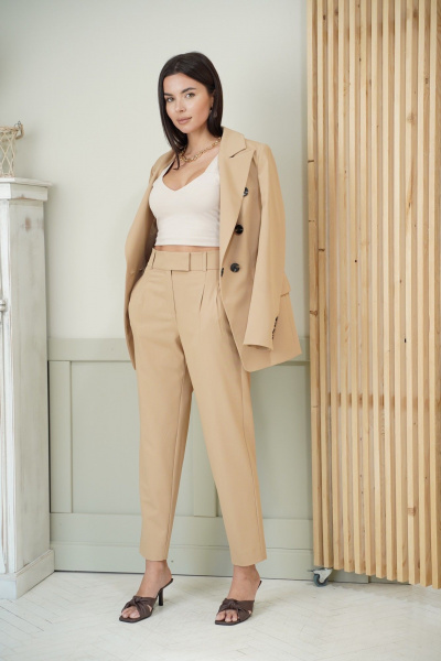 Брюки, жакет LadisLine 1584 кэмел - фото 3
