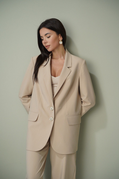 Брюки, жакет LadisLine 1585 бежевый - фото 3