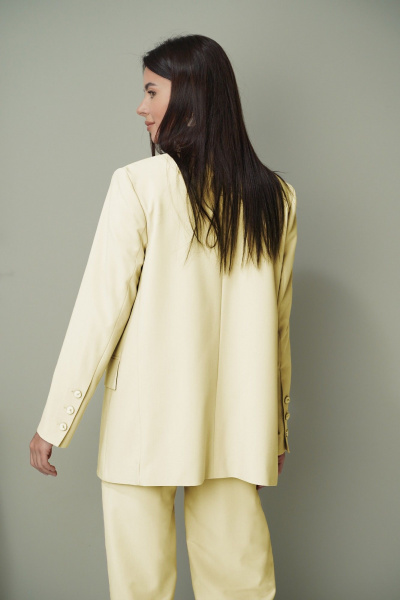 Брюки, жакет LadisLine 1585/1 лимонно-кремовый - фото 4