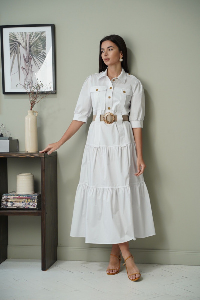 Платье LadisLine 1587 белый - фото 6