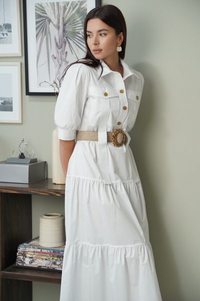 Платье LadisLine 1587 белый - фото 3