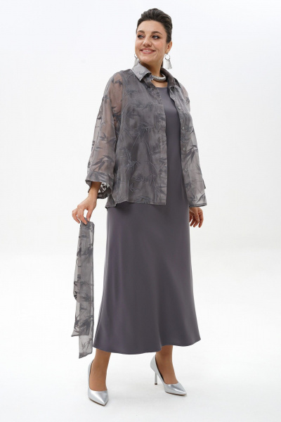 Блуза, платье Alani Collection 2429 графит - фото 6