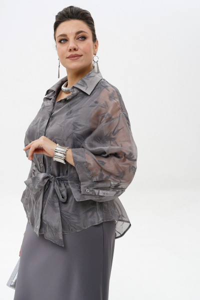 Блуза, платье Alani Collection 2429 графит - фото 5