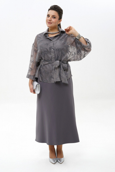 Блуза, платье Alani Collection 2429 графит - фото 1