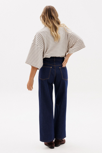 Джемпер EOLA 2958 светло-бежевый_полоска - фото 8