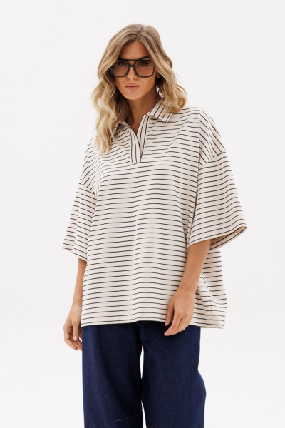 Джемпер EOLA 2958.1 светло-бежевый_полоска - фото 2