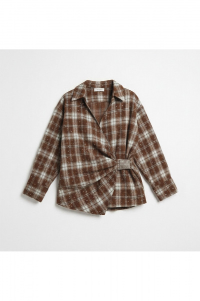 Рубашка MilMil 1244-2 коричневый_клетка - фото 5