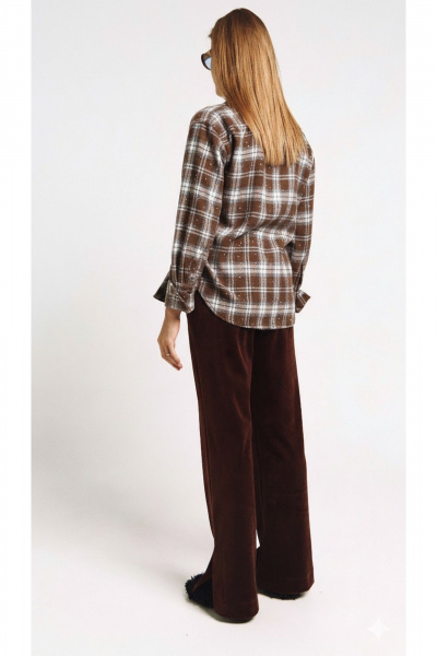 Рубашка MilMil 1244-2 коричневый_клетка - фото 4