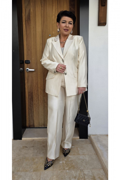 Брюки, жакет Vittoria Queen 27553/1 сливочный - фото 12