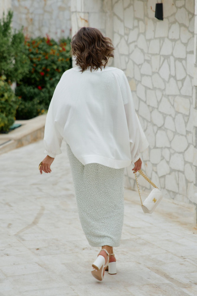 Блуза Vittoria Queen 28693бл молоко - фото 6