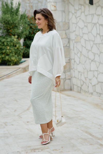 Блуза Vittoria Queen 28693бл молоко - фото 4