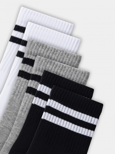 Носки Mark Formelle 444A-2458/B4-233444A белый_сер.меланж_черный_рис.2458 - фото 3