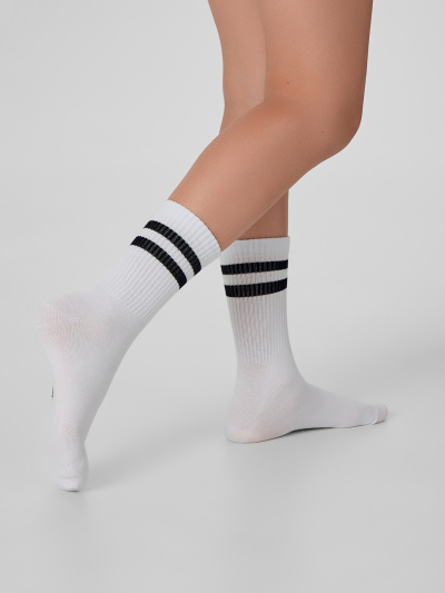 Носки Mark Formelle 444A-2458/B5-233444A белый_сер.меланж_черный_рис.2458 - фото 1