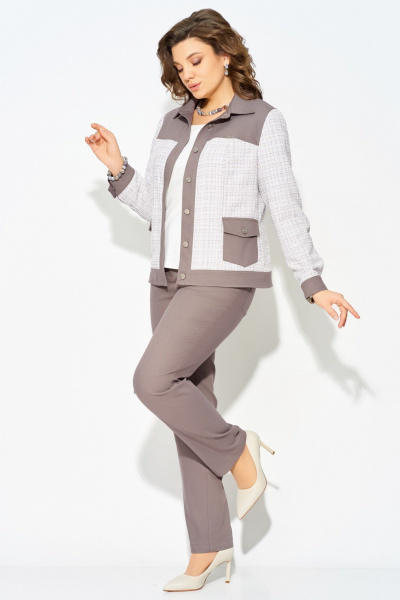 Брюки, бомбер Fita 3232 бежево-шоколадный - фото 2