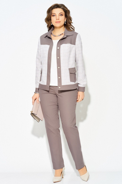 Брюки, бомбер Fita 3232 бежево-шоколадный - фото 1