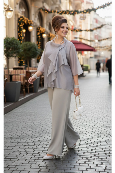 Блуза, брюки Vittoria Queen 27093 бежевый - фото 2