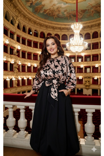 Платье Vittoria Queen 27623 черно_бежевый - фото 6