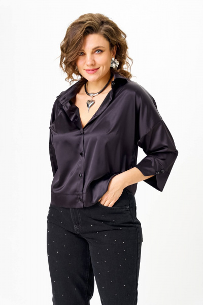 Блуза Anastasia 1201 черно-синий - фото 4