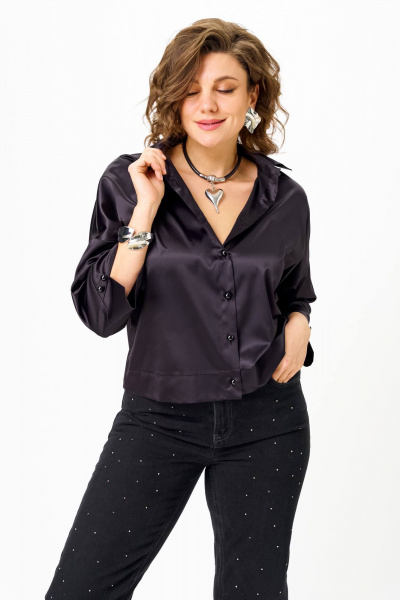 Блуза Anastasia 1201 черно-синий - фото 3