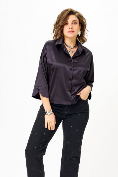 Блуза Anastasia 1201 черно-синий - фото 1