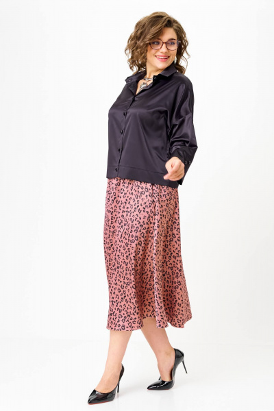 Блуза, юбка Anastasia 1321 черно-синий/розовое_золото - фото 7