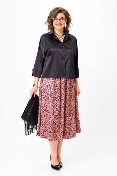 Блуза, юбка Anastasia 1321 черно-синий/розовое_золото - фото 6