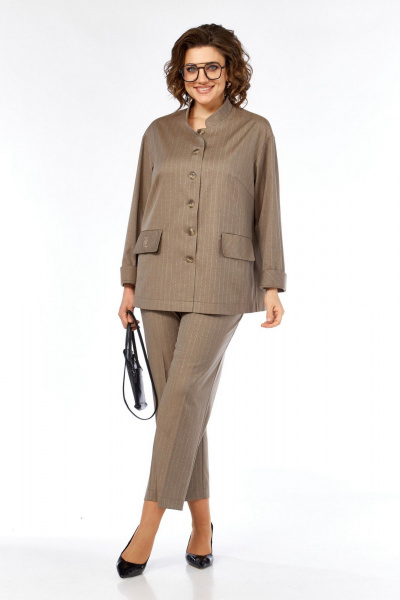 Брюки, жакет Jurimex 3468 коричневый_полоска - фото 1