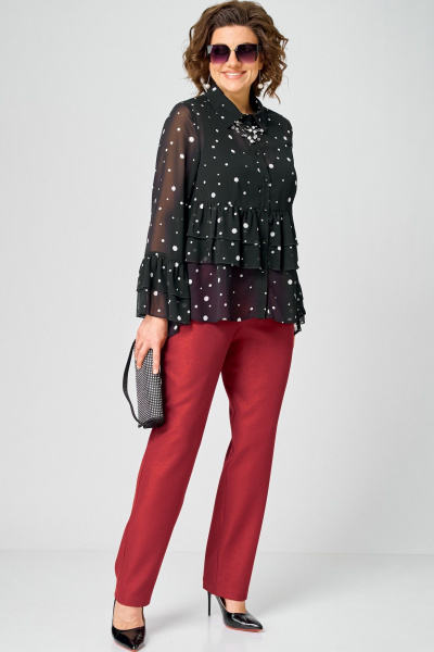 Блуза EVA GRANT 7221 принт_горох - фото 6