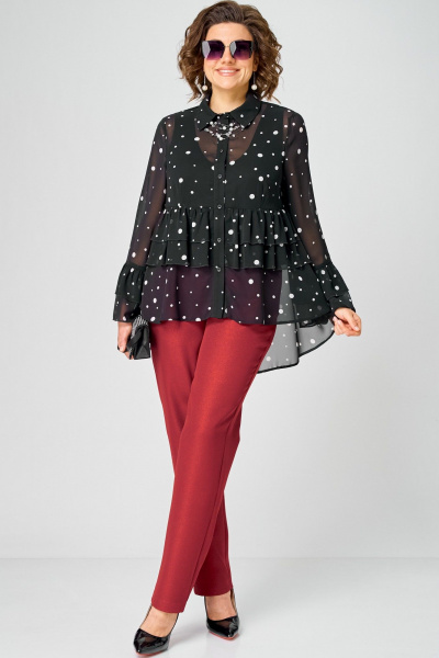 Блуза EVA GRANT 7221 принт_горох - фото 4