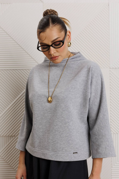 Блуза, юбка Anastasia 1319 серый_меланж/графит - фото 8