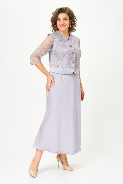 Жакет, юбка Svetlana-Style 2316 серебро - фото 2