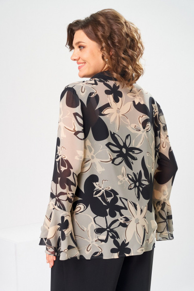 Блуза, брюки, топ Romanovich Style 3-2869 черный/беж - фото 4