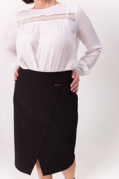 Зауженная юбка с угловым вырезом из текстиля Faldas М-29 черный - фото 4