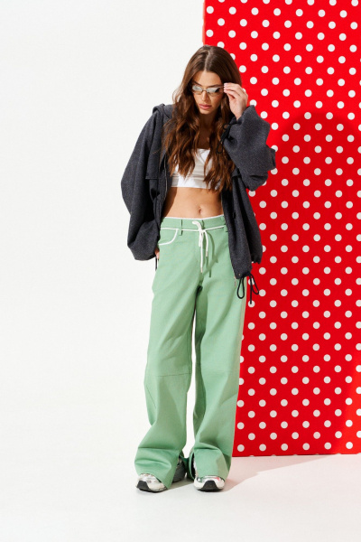 Брюки ELLETTO 2377 зеленый - фото 1