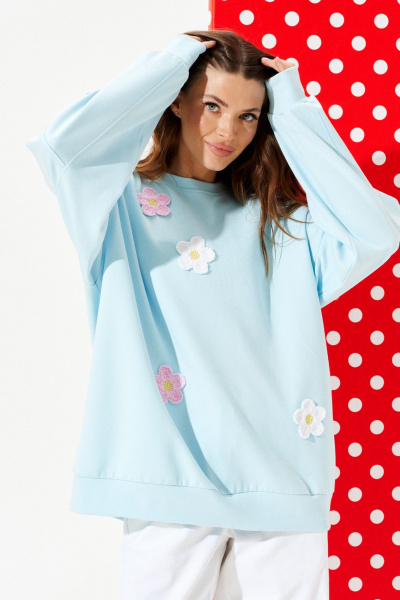 Свитшот ELLETTO 3946 голубой - фото 4