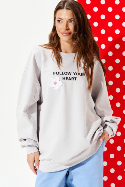 Свитшот ELLETTO 3947 серый - фото 3