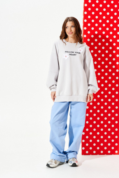 Свитшот ELLETTO 3947 серый - фото 2