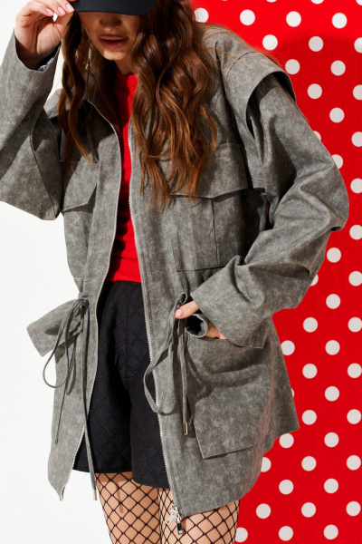 Парка ELLETTO 3964 серый - фото 5